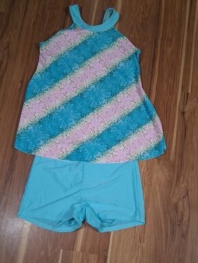 NEW SHEIN Two-Piece Swim Set in Aqua, Pink, and Teal